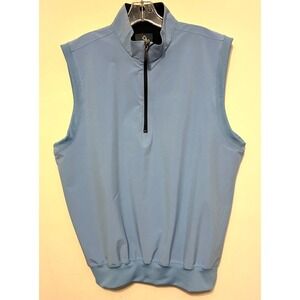Turtleson Men's Tour Performance 1/4 Zip Vest Blue MEDIUM Wind & Water  NEW